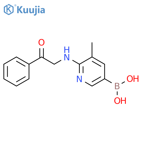 [5-Methyl-6-(phenacylamino)pyridin-3-yl]boronic acid structure