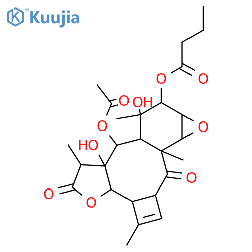 3,6-Cyclo-13,14-epoxy-8,9,11,12-tetrahydroxy-2-oxo-4-briaren-18,7-olide; (3αH,6αH,7α,8α,9β,11α,12α,13α,14α)-form, 12-Butanoyl, 9-Ac structure