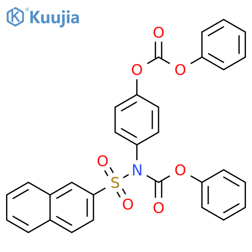 4-N-(phenoxycarbonyl)naphthalene-2-sulfonamidophenyl phenyl carbonate structure
