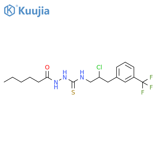 N-({2-chloro-3-3-(trifluoromethyl)phenylpropyl}carbamothioyl)aminohexanamide structure