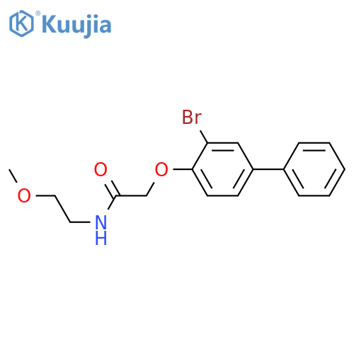 2-({3-bromo-1,1'-biphenyl-4-yl}oxy)-N-(2-methoxyethyl)acetamide structure
