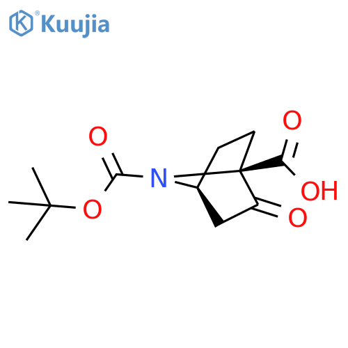 (1R,4S)-N-(tert-butoxycarbonyl)-7-azabicyclo[2.2.1]heptan-2-one-1-carboxylic acid structure