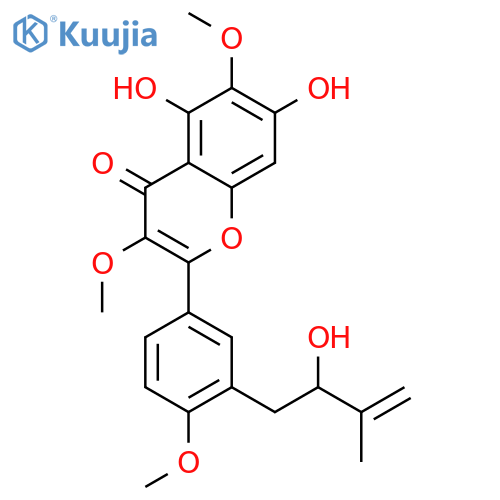 5,7-dihydroxy-3'-(2-hydroxy-3-methyl-3-butenyl)-3,6,4'-trimethoxyflavone structure