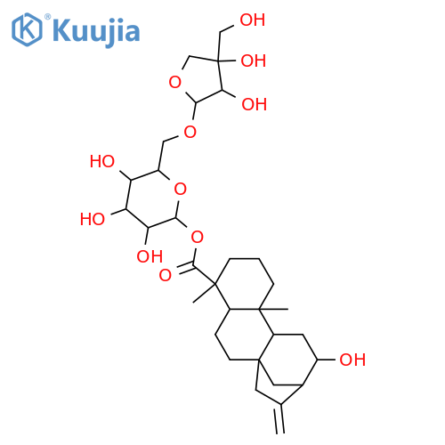 12-Hydroxy-16-kauren-19-oic acid; (ent-12α)-form, 19-O-[β-D-Apiofuranosyl-(1→6)-β-D-glucopyranosyl] ester structure