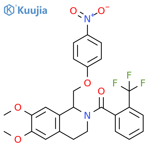 6,7-dimethoxy-1-(4-nitrophenoxy)methyl-2-2-(trifluoromethyl)benzoyl-1,2,3,4-tetrahydroisoquinoline structure