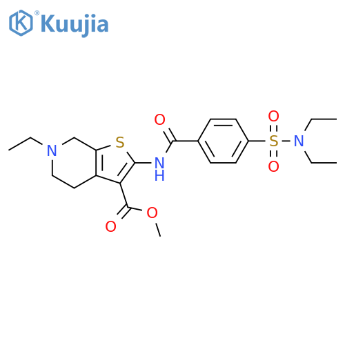 methyl 2-4-(diethylsulfamoyl)benzamido-6-ethyl-4H,5H,6H,7H-thieno2,3-cpyridine-3-carboxylate structure