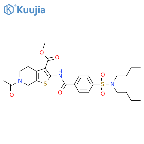 methyl 6-acetyl-2-4-(dibutylsulfamoyl)benzamido-4H,5H,6H,7H-thieno2,3-cpyridine-3-carboxylate structure