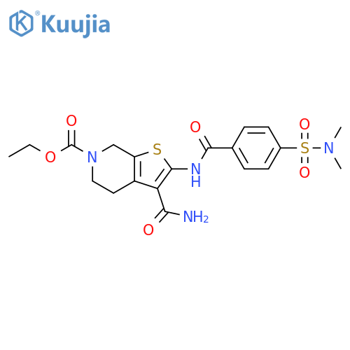 ethyl 3-carbamoyl-2-[4-(dimethylsulfamoyl)benzamido]-4H,5H,6H,7H-thieno[2,3-c]pyridine-6-carboxylate structure