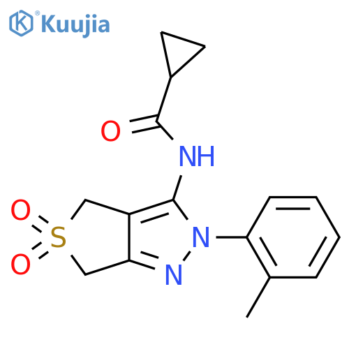 N-2-(2-methylphenyl)-5,5-dioxo-2H,4H,6H-5lambda6-thieno3,4-cpyrazol-3-ylcyclopropanecarboxamide structure
