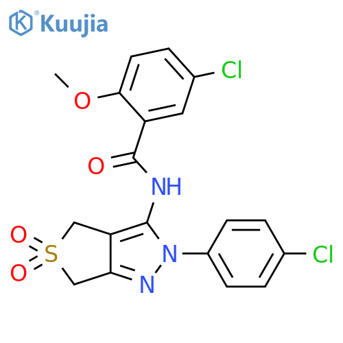 5-chloro-N-2-(4-chlorophenyl)-5,5-dioxo-2H,4H,6H-5lambda6-thieno3,4-cpyrazol-3-yl-2-methoxybenzamide structure
