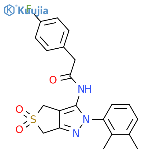 N-2-(2,3-dimethylphenyl)-5,5-dioxo-2H,4H,6H-5lambda6-thieno3,4-cpyrazol-3-yl-2-(4-fluorophenyl)acetamide structure