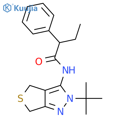 N-{2-tert-butyl-2H,4H,6H-thieno3,4-cpyrazol-3-yl}-2-phenylbutanamide structure