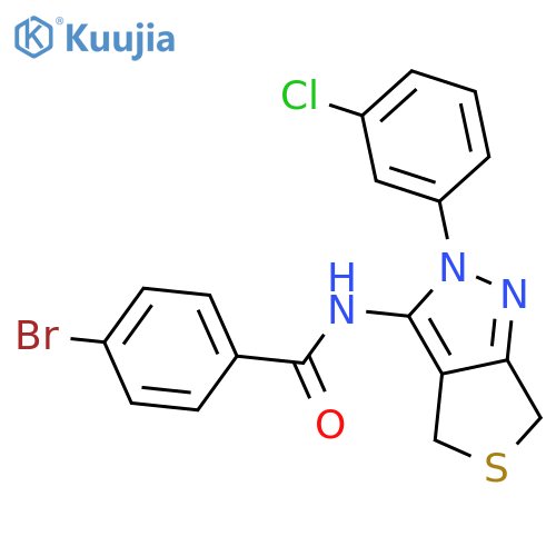 4-bromo-N-2-(3-chlorophenyl)-2H,4H,6H-thieno3,4-cpyrazol-3-ylbenzamide structure