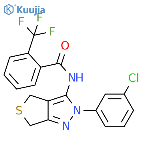 N-2-(3-chlorophenyl)-2H,4H,6H-thieno3,4-cpyrazol-3-yl-2-(trifluoromethyl)benzamide structure