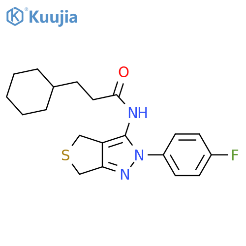3-cyclohexyl-N-2-(4-fluorophenyl)-2H,4H,6H-thieno3,4-cpyrazol-3-ylpropanamide structure