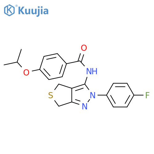N-2-(4-fluorophenyl)-2H,4H,6H-thieno3,4-cpyrazol-3-yl-4-(propan-2-yloxy)benzamide structure