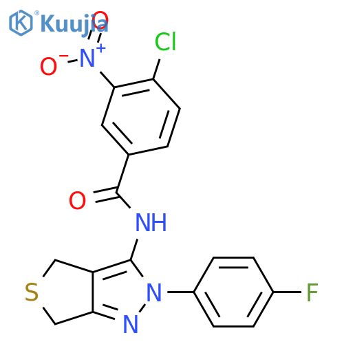 4-chloro-N-2-(4-fluorophenyl)-2H,4H,6H-thieno3,4-cpyrazol-3-yl-3-nitrobenzamide structure