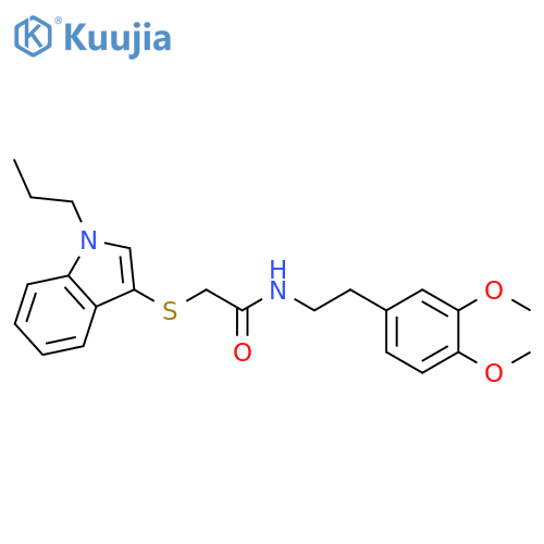 N-[2-(3,4-dimethoxyphenyl)ethyl]-2-[(1-propyl-1H-indol-3-yl)sulfanyl]acetamide structure