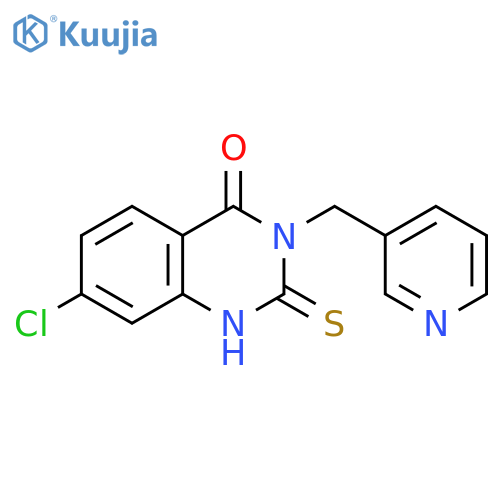 7-chloro-3-(pyridin-3-yl)methyl-2-sulfanylidene-1,2,3,4-tetrahydroquinazolin-4-one structure