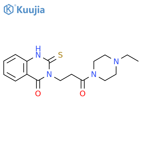 3-3-(4-ethylpiperazin-1-yl)-3-oxopropyl-2-sulfanylidene-1,2,3,4-tetrahydroquinazolin-4-one structure