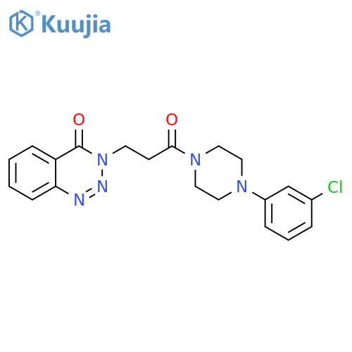 3-{3-4-(3-chlorophenyl)piperazin-1-yl-3-oxopropyl}-3,4-dihydro-1,2,3-benzotriazin-4-one structure