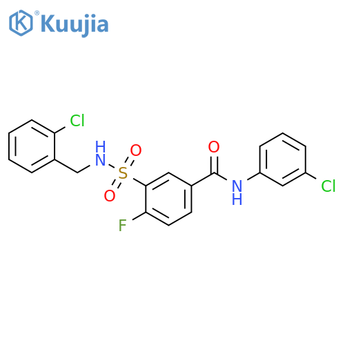 N-(3-chlorophenyl)-3-{(2-chlorophenyl)methylsulfamoyl}-4-fluorobenzamide structure