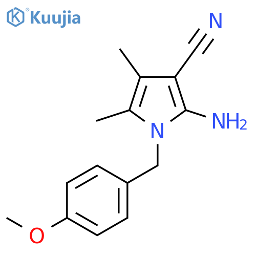 2-Amino-1-(4-methoxybenzyl)-4,5-dimethyl-1H-pyrrole-3-carbonitrile structure