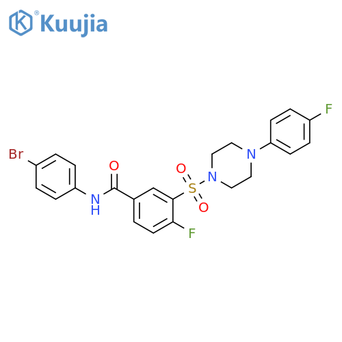 N-(4-bromophenyl)-4-fluoro-3-{4-(4-fluorophenyl)piperazin-1-ylsulfonyl}benzamide structure