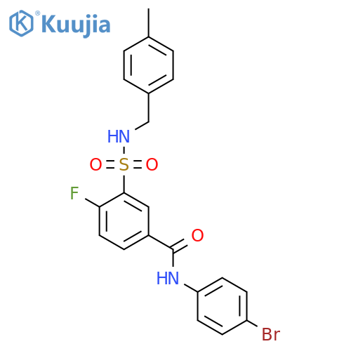 N-(4-bromophenyl)-4-fluoro-3-{(4-methylphenyl)methylsulfamoyl}benzamide structure