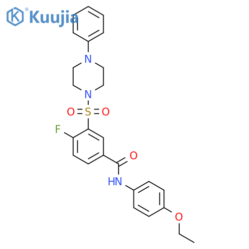 N-(4-ethoxyphenyl)-4-fluoro-3-(4-phenylpiperazin-1-yl)sulfonylbenzamide structure