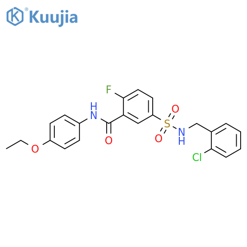 5-{(2-chlorophenyl)methylsulfamoyl}-N-(4-ethoxyphenyl)-2-fluorobenzamide structure