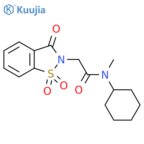 N-cyclohexyl-N-methyl-2-(1,1,3-trioxo-2,3-dihydro-1lambda6,2-benzothiazol-2-yl)acetamide structure