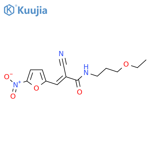 2-cyano-N-(3-ethoxypropyl)-3-(5-nitrofuran-2-yl)prop-2-enamide structure