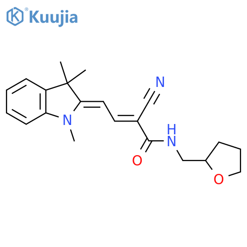 2-cyano-N-[(oxolan-2-yl)methyl]-4-(1,3,3-trimethyl-2,3-dihydro-1H-indol-2-ylidene)but-2-enamide structure