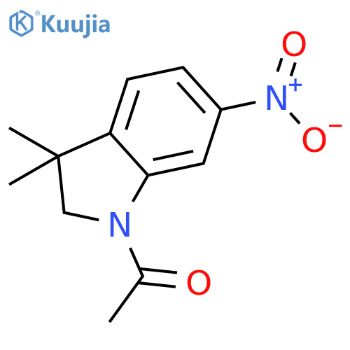 1-(3,3-dimethyl-6-nitro-indolin-1-yl)ethanone structure
