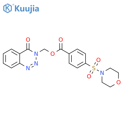 (4-oxo-3,4-dihydro-1,2,3-benzotriazin-3-yl)methyl 4-(morpholine-4-sulfonyl)benzoate structure