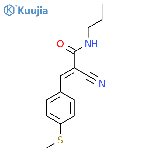 2-cyano-3-4-(methylsulfanyl)phenyl-N-(prop-2-en-1-yl)prop-2-enamide structure