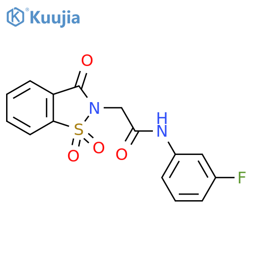 N-(3-fluorophenyl)-2-(1,1,3-trioxo-2,3-dihydro-1lambda6,2-benzothiazol-2-yl)acetamide structure