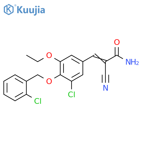 3-[3-Chloro-4-[(2-chlorophenyl)methoxy]-5-ethoxyphenyl]-2-cyano-2-propenamide structure