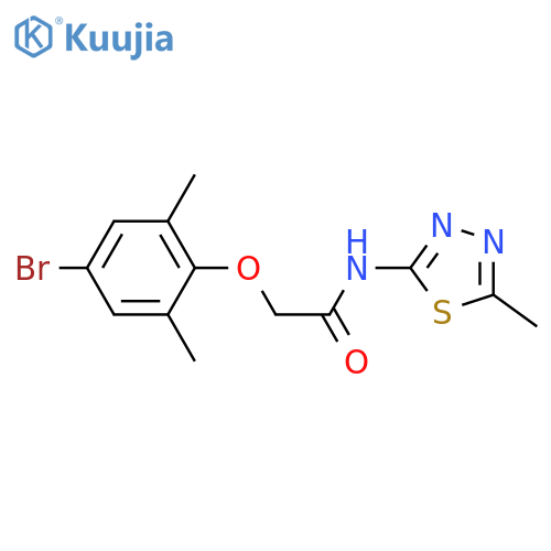 2-(4-bromo-2,6-dimethylphenoxy)-N-(5-methyl-1,3,4-thiadiazol-2-yl)acetamide structure