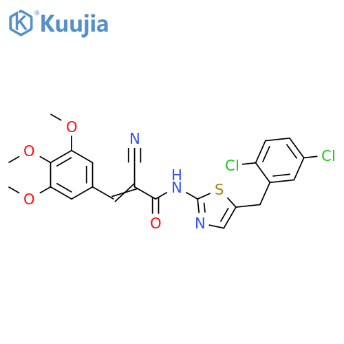 2-Cyano-N-[5-[(2,5-dichlorophenyl)methyl]-2-thiazolyl]-3-(3,4,5-trimethoxyphenyl)-2-propenamide structure