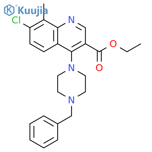 ethyl 4-(4-benzylpiperazin-1-yl)-7-chloro-8-methylquinoline-3-carboxylate structure