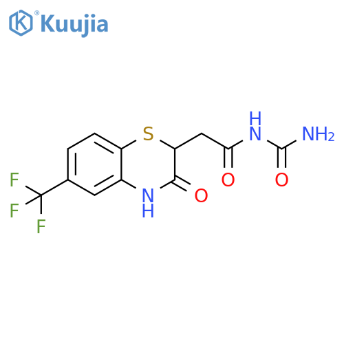 N-carbamoyl-2-(3-oxo-6-(trifluoromethyl)-3,4-dihydro-2H-benzo[b][1,4]thiazin-2-yl)acetamide structure