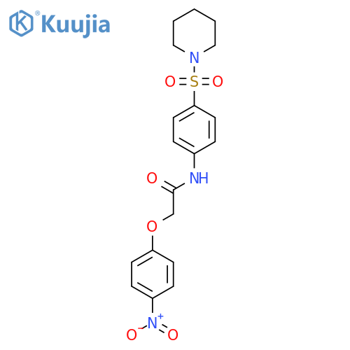 2-(4-nitrophenoxy)-N-4-(piperidine-1-sulfonyl)phenylacetamide structure