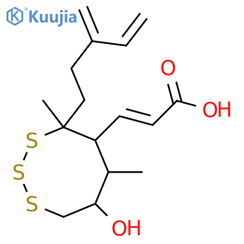 3-[7-Hydroxy-4,6-dimethyl-4-(3-methylene-4-pentenyl)-1,2,3-trithiocan-5-yl]-2-propenoic acid structure