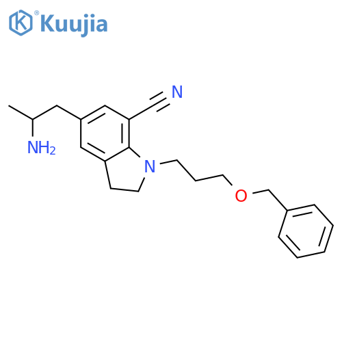 (R)-5-(2-Aminopropyl)-1-(3-benzyloxypropyl)indoline-7-carbonitrile structure