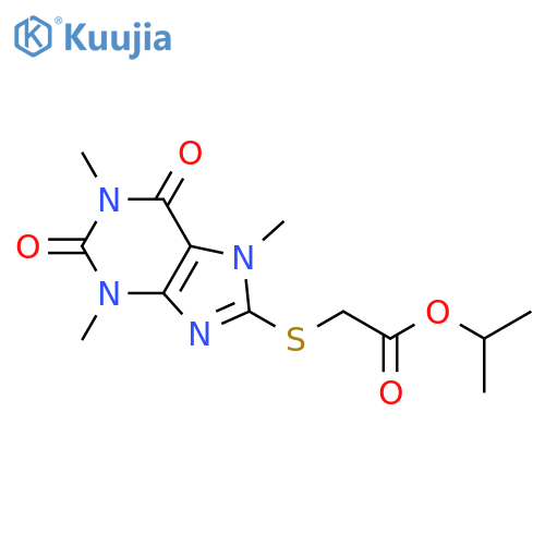 propan-2-yl 2-(1,3,7-trimethyl-2,6-dioxo-2,3,6,7-tetrahydro-1H-purin-8-yl)sulfanylacetate structure
