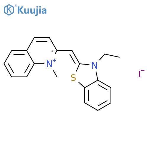 Quinolinium,2-[(3-ethyl-2(3H)-benzothiazolylidene)methyl]-1-methyl-, iodide (1:1) structure