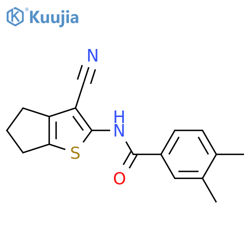 N-{3-cyano-4H,5H,6H-cyclopentabthiophen-2-yl}-3,4-dimethylbenzamide structure