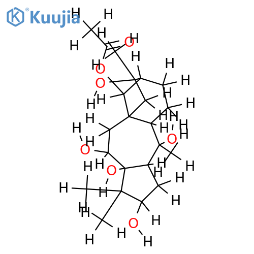 (7R)-12anti-Acetoxy-1,1,4,8-tetramethyl-(3ac,4at)-dodecahydro-7r,9ac-methano-cyclopenta[b]heptalen-2t,4c,8c,11t,11at-pentaol structure